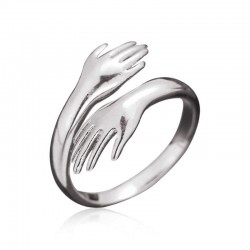 Gümüş Sarılan Eller Yüzük Gümüş Sarılan Eller Yüzük