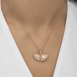 Gümüş Rose İncili İstiridye Bayan Kolye Gümüş Rose İncili İstiridye Bayan Kolye