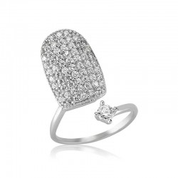 Gümüş Tek Taş Tırnak Yüzük Gümüş Tek Taş Tırnak Yüzük