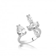 Gümüş Çok Taşlı Ayarlanabilir Bayan Yüzük Gümüş Çok Taşlı Ayarlanabilir Bayan Yüzük