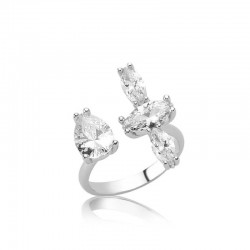 Gümüş Çok Taşlı Ayarlanabilir Bayan Yüzük Gümüş Çok Taşlı Ayarlanabilir Bayan Yüzük