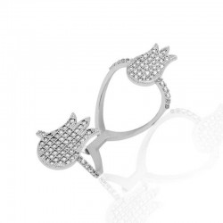 Gümüş İki Lale Bayan Yüzük Gümüş İki Lale Bayan Yüzük