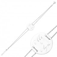 Gümüş İsimli Yuvarlak Plaka Bayan Bileklik Gümüş İsimli Yuvarlak Plaka Bayan Bileklik