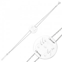 Gümüş İsimli Yuvarlak Plaka Bayan Bileklik Gümüş İsimli Yuvarlak Plaka Bayan Bileklik