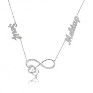 Gümüş İsimli Kalpli Sonsuzluk Bayan Kolye Gümüş İsimli Kalpli Sonsuzluk Bayan Kolye