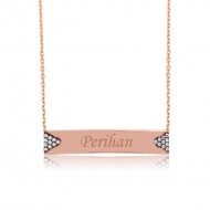 Gümüş İsimlik Plaka Bayan Kolye Gümüş İsimlik Plaka Bayan Kolye