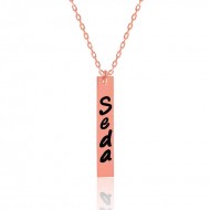 Gümüş Rose İsimli Çubuk Plaka Bayan Kolye Gümüş Rose İsimli Çubuk Plaka Bayan Kolye