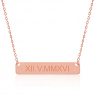 Gümüş Rose Kişiye Özel Roma Rakamlı Tarih Kolye Gümüş Rose Kişiye Özel Roma Rakamlı Tarih Kolye