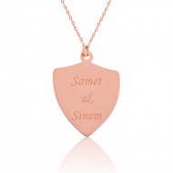Gümüş Rose Kişiye Özel İsimli Zırh Plaka Kolye