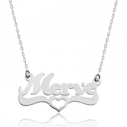 Gümüş Kişiye Özel Kalpli İsim Kolye Gümüş Kişiye Özel Kalpli İsim Kolye