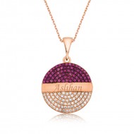 Gümüş Rose Yuvarlak İsimli Bayan Kolye Gümüş Rose Yuvarlak İsimli Bayan Kolye
