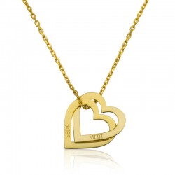 Gümüş Gold Kişiye Özel Kalpler Kolye Gümüş Gold Kişiye Özel Kalpler Kolye