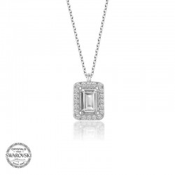 Swarovski Taşlı Gümüş Baget Bayan Kolye