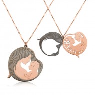 Gümüş Rose Anne ve Bebek Kolye Gümüş Rose Anne ve Bebek Kolye