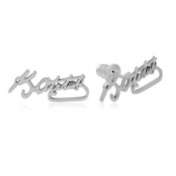 Gümüş Kemal Atatürk İmzalı Çivili Küpe Gümüş Kemal Atatürk İmzalı Çivili Küpe