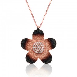 Gümüş Rose Unutma Beni Çiçeği Bayan Kolye Gümüş Rose Unutma Beni Çiçeği Bayan Kolye