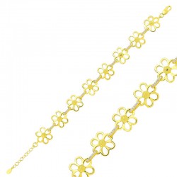 Gümüş Gold Sarı Papatya Bayan Bileklik Gümüş Gold Sarı Papatya Bayan Bileklik