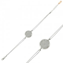 Gümüş Beyaz Taşlı Yuvarlak Bayan Bileklik Gümüş Beyaz Taşlı Yuvarlak Bayan Bileklik