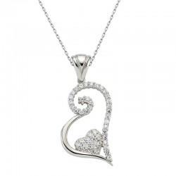 Gümüş Kalpli Bayan Kolye Gümüş Kalpli Bayan Kolye