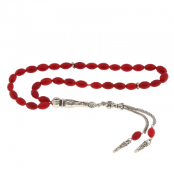 ​Doğaltaş Metal Püsküllü Mercan Taşı Tesbih