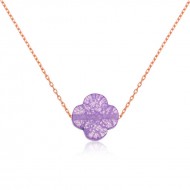 Gümüş Mor Yonca Bayan Kolye Gümüş Mor Yonca Bayan Kolye