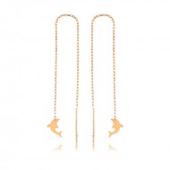 Gümüş Zincirli Yunus Balığı Küpe Gümüş Zincirli Yunus Balığı Küpe