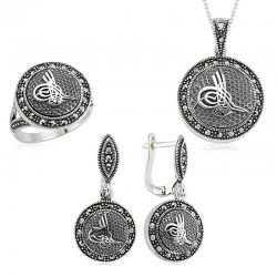 Gümüş Tuğralı Bayan Set Gümüş Tuğralı Bayan Set