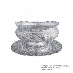 Papatya Desenli Oval Gümüş Boller Papatya Desenli Oval Gümüş Boller