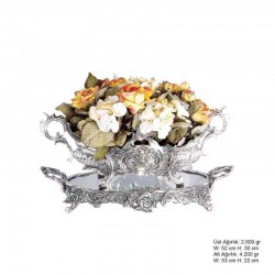 925 Ayar Gümüş Çiçekli Jardinyer 925 Ayar Gümüş Çiçekli Jardinyer