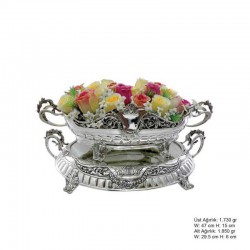 925 Ayar Gümüş Çiçekli Jardinyer 925 Ayar Gümüş Çiçekli Jardinyer