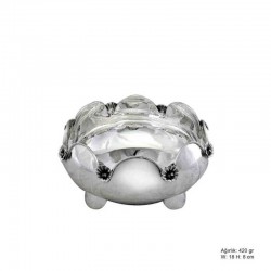 Orkide Motifli Gümüş Şekerlik