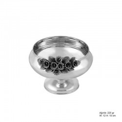 Orkide Motifli Gümüş Şekerlik Orkide Motifli Gümüş Şekerlik