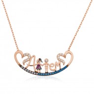 Gümüş Rose Annem Yazılı Bayan Kolye Gümüş Rose Annem Yazılı Bayan Kolye