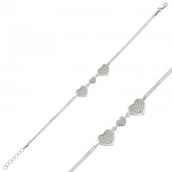 Gümüş Kalpler Bayan Bileklik Gümüş Kalpler Bayan Bileklik