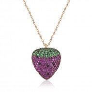 Gümüş Rose Çilek Bayan Kolye Gümüş Rose Çilek Bayan Kolye