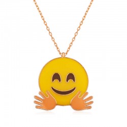 Gümüş Rose El Sallayan Emoji Bayan Kolye Gümüş Rose El Sallayan Emoji Bayan Kolye