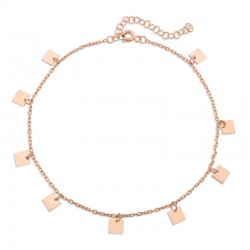 Gümüş Rose Kare Pullu Halhal Gümüş Rose Kare Pullu Halhal