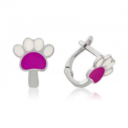 ​Gümüş Erguvan Pati Çocuk Küpesi