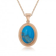 Gümüş Turkuaz Taşlı Bayan Kolye Gümüş Turkuaz Taşlı Bayan Kolye