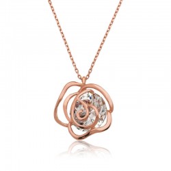 ​Gümüş Rose Gül Kadın Kolye