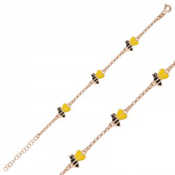 Gümüş Rose Arı Figürlü Çocuk Bileklik Gümüş Rose Arı Figürlü Çocuk Bileklik