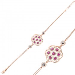 Gümüş Rose Yaşam Çiçeği Bayan Bileklik Gümüş Rose Yaşam Çiçeği Bayan Bileklik