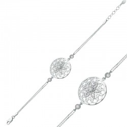 Gümüş Beyaz Yaşam Çiçeği Bileklik Gümüş Beyaz Yaşam Çiçeği Bileklik