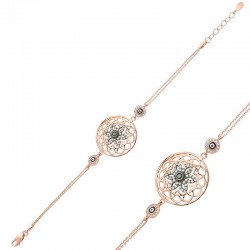 Gümüş Rose Yaşam Çiçeği Bayan Bileklik Gümüş Rose Yaşam Çiçeği Bayan Bileklik