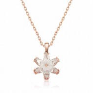 Gümüş Rose Beyaz Lotus Çiçeği Kolye Gümüş Rose Beyaz Lotus Çiçeği Kolye