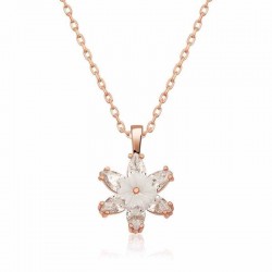 Gümüş Rose Beyaz Lotus Çiçeği Kolye Gümüş Rose Beyaz Lotus Çiçeği Kolye