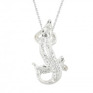 Gümüş Timsah Bayan Kolye Gümüş Timsah Bayan Kolye