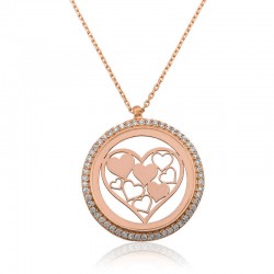 Gümüş Kalp Çemberi Bayan Kolye Gümüş Kalp Çemberi Bayan Kolye