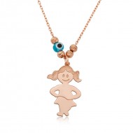 Gümüş Rose Kız Çocuğu Bayan Kolye Gümüş Rose Kız Çocuğu Bayan Kolye