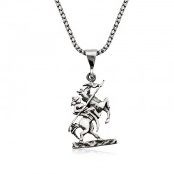 Gümüş Göktürk Süvarisi Kolye